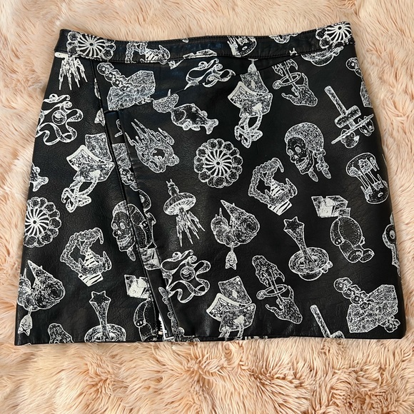 Zadig & Voltaire Skirt |‎ Leather Mini Skirt Jay Print Deluxe Limited Edition - Picture 1 of 12